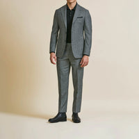 Suit - Loro Piana Black-White Wool Cashmere Micro-Houndstooth 5938 OMJ Clothing