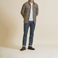 Sport Coat - Mixed Brown-Grey Stretch Wool-Alpaca Blend Glen check 9084 OMJ Clothing