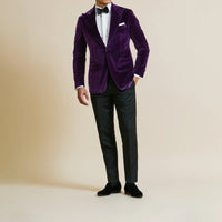Sport Coat - Purple Stretch Cotton Velvet 9096 OMJ Clothing