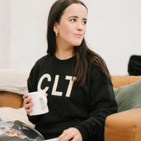 CLT Felt Letter Crewneck Sweatshirts OMJ Clothing
