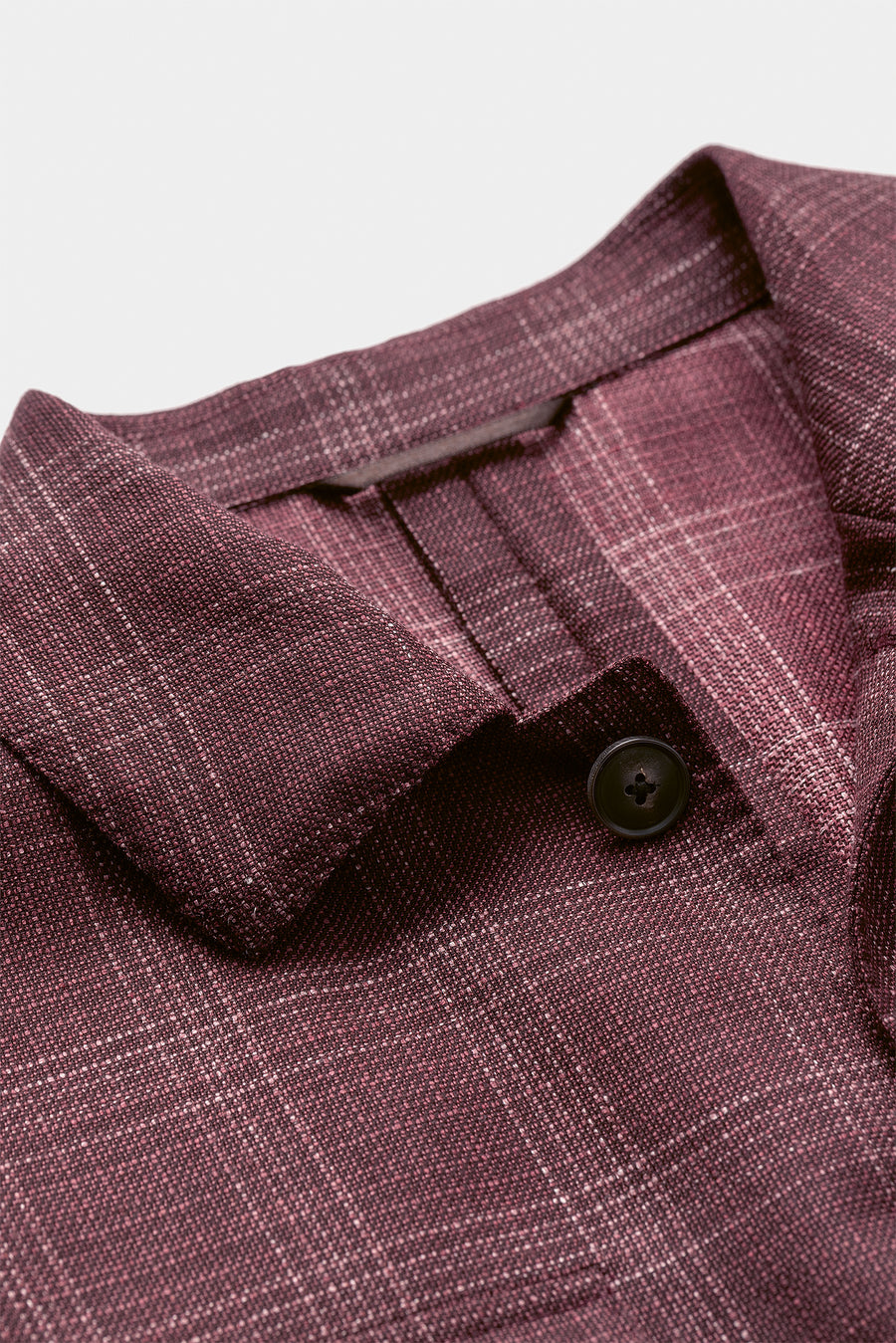 Sport Coat - Aubergine Wool-Silk Linen with Subtle Check