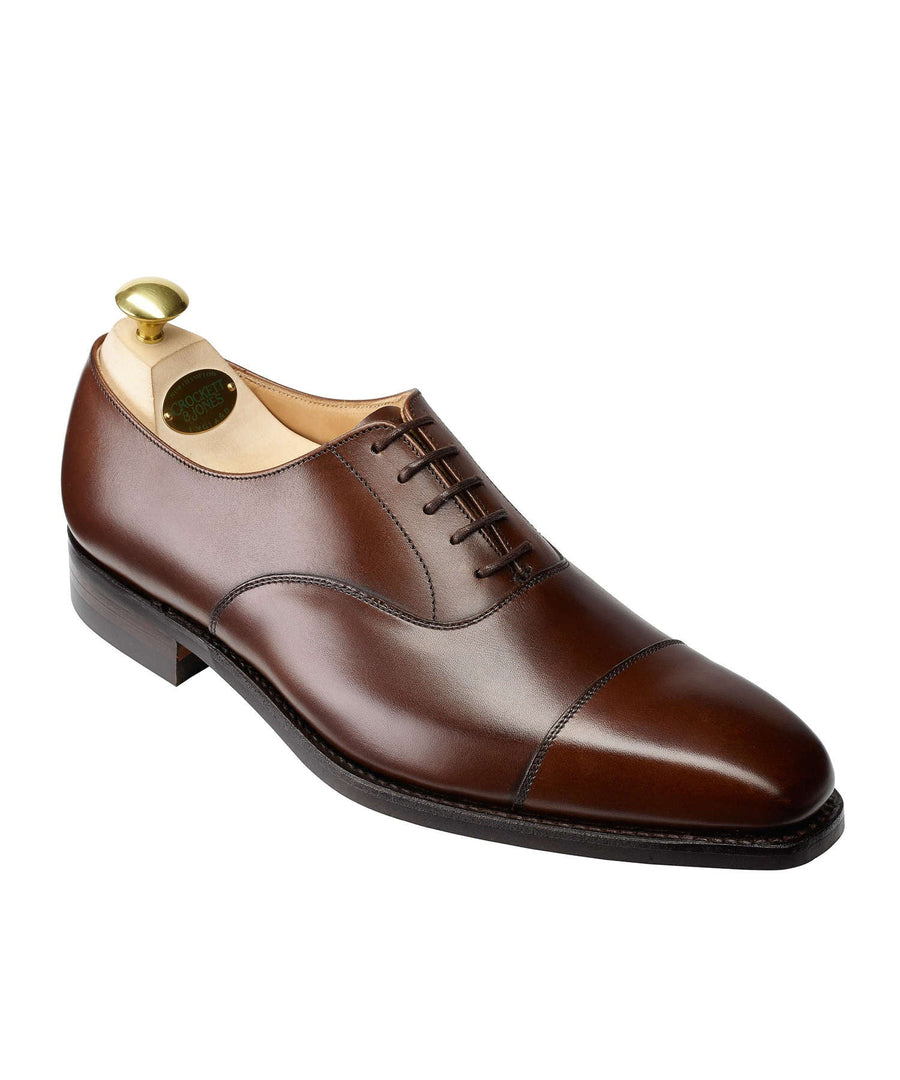 Crockett & Jones Hallam Cap-Toe Shoe in Dark Brown