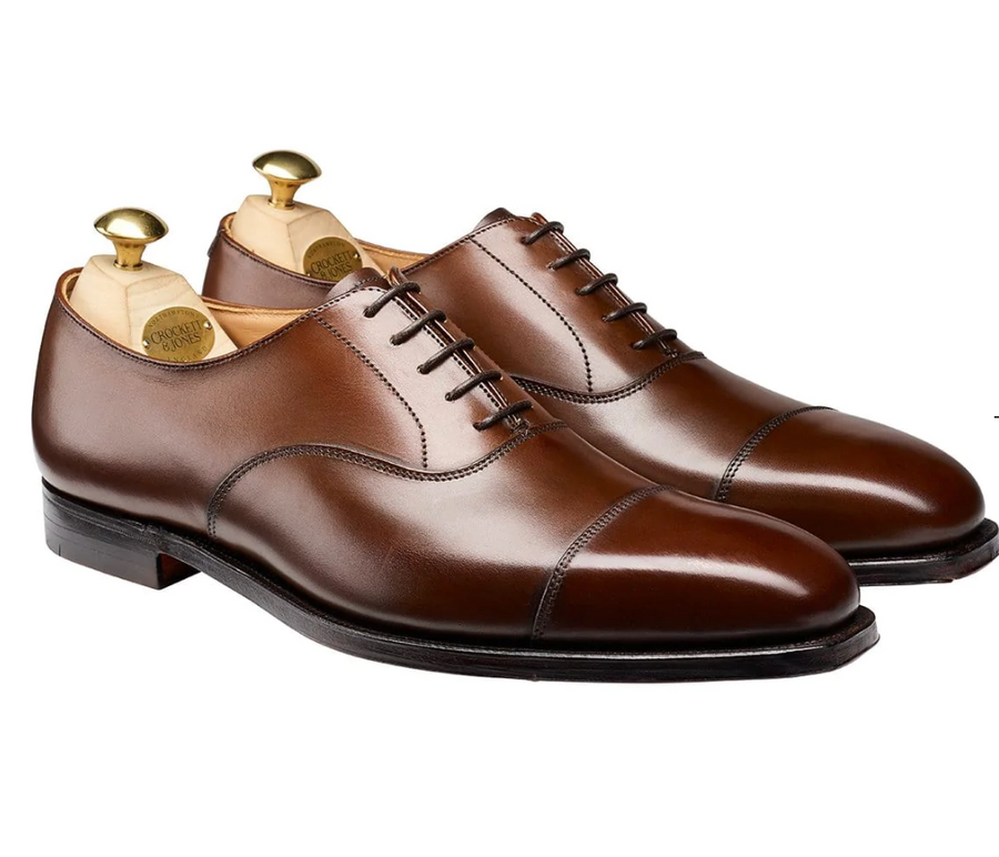 Crockett & Jones Hallam Cap-Toe Shoe in Dark Brown