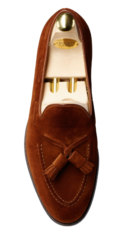 Crockett & Jones Cavendish Brown Suede Loafer with Tassle