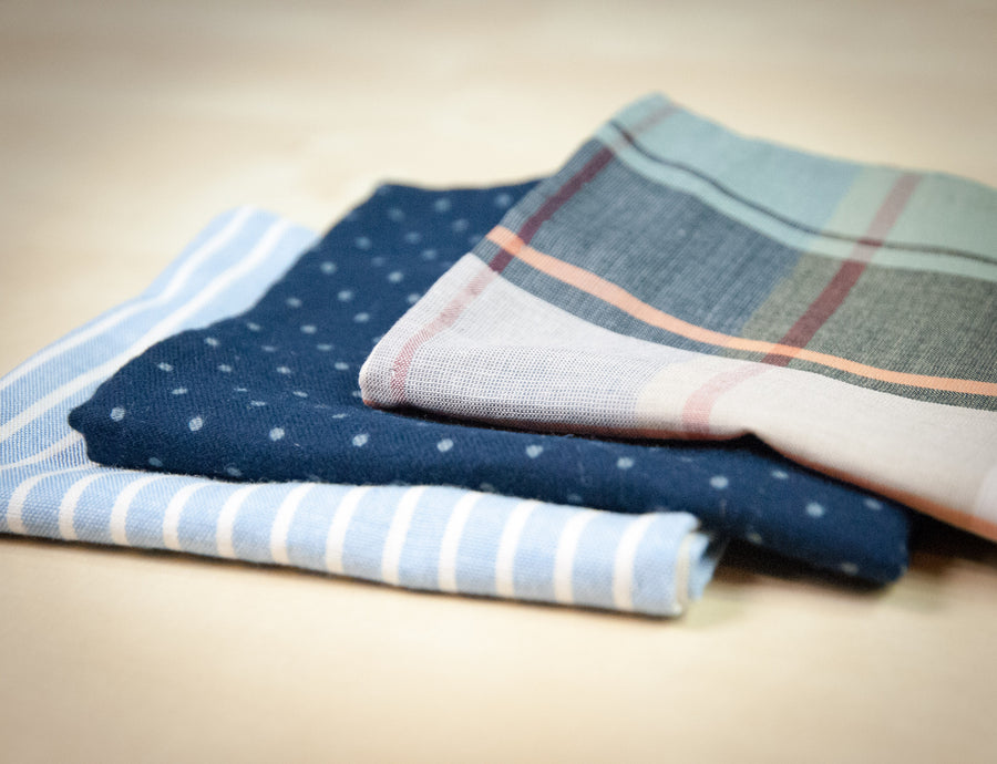 The Blue Stripe Pocket Square - OLE MASON JAR