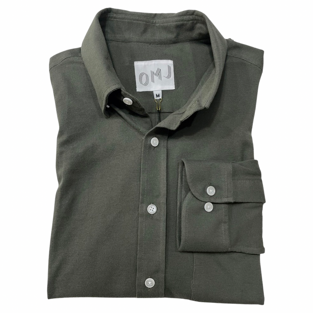 The Military Green Knit Button Down